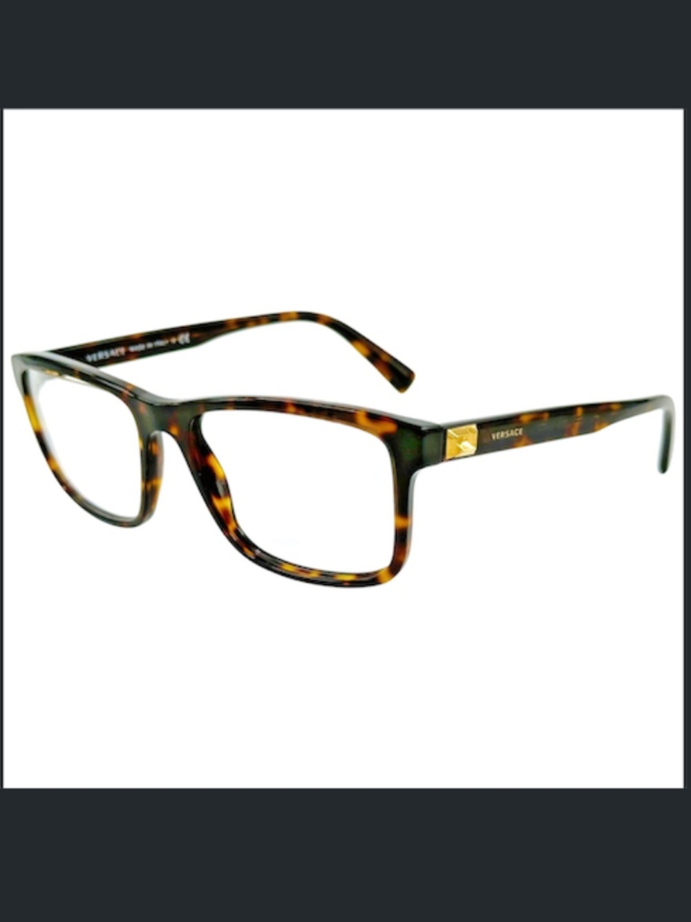 Versace 3253 Mens Plastic Eyeglass Frame GB1 Dark Havana 55-17 Italy
